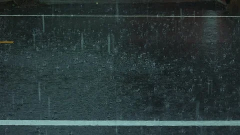 The rain fell on the road Stock Footage 244208150