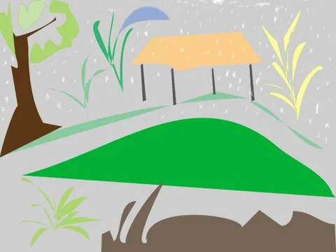 Rain in the fields Stock Illustration