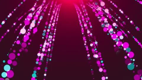Rain of flickering colored particles. Computer generated festive background. 3d Stock Illustration