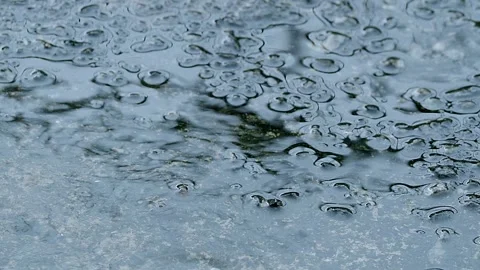 Rain on floor wall cement street, effect storm fall rainy absatract nature Stock Footage 338041921