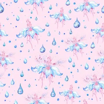 Rain Flower Pattern Stock Illustration