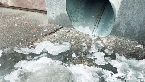 Rain flows down the drainpipe. Stock Footage 150296854