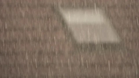 Rain flows down on a roof Stock-Footage 155880283