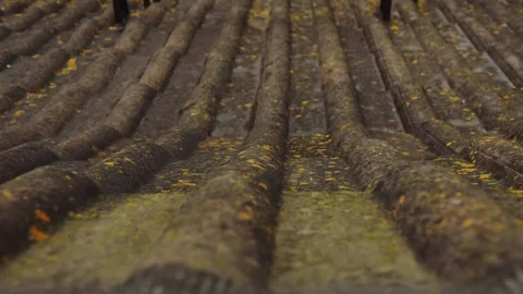 Rain flows down on a roof Stock-Footage 245478422