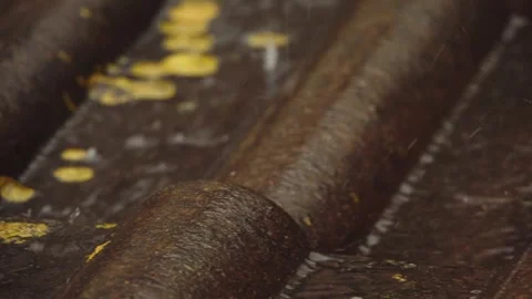 Rain flows down on a roof Stock-Footage 245478457