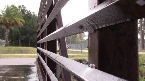 Rain on a Footbridge Stock Footage 154557475