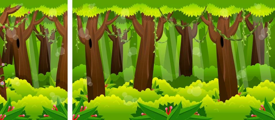 Rain Forest Game Background Stock Illustration