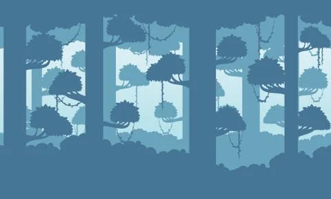 Rain Forest Game Background Stock Illustration