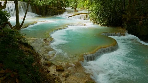 Rain forest waterfall Stock Footage 88746063