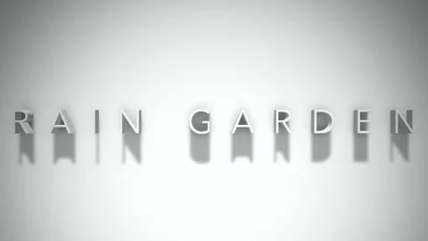 Rain Garden 3D title animation with shadows on a white background Stock Footage 296507215