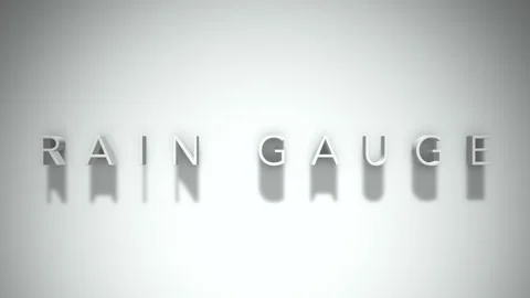 Rain Gauge 3D title animation with shadows on a white background 스톡 동영상 296627311