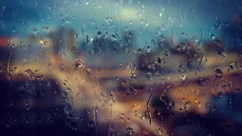 Rain glass 4K Stock Footage 318534034
