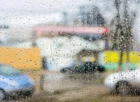 Rain on the glass Fotos Stock