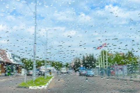 Rain on the glass Stock Photos