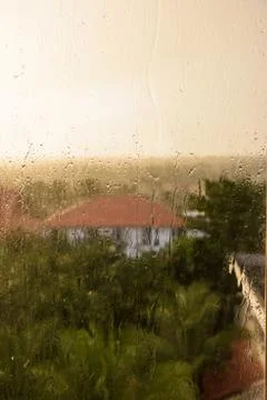 Rain on the glass Fotos Stock