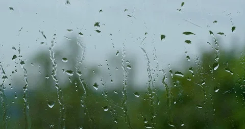Rain On Glass Window Stock Footage 126982512