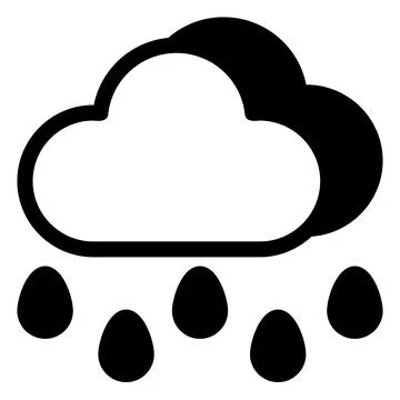 Rain glyph icon vector illustration isolated on white background Stock Illustration