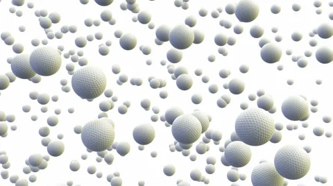 Rain of golf balls with alpha channel  Stock Footage 982992