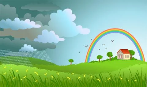 Rain is gone Stock Illustration