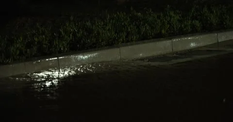 Rain in gutter close up Stock Footage 277388135