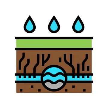Rain gutter drainage system color icon vector illustration Illustrazione stock
