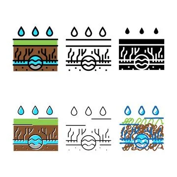 Rain gutter drainage system color mix icon vector Stock Illustration