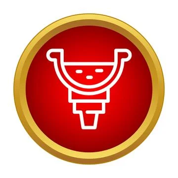 Rain gutter drainage system flat line icon Stock Illustration
