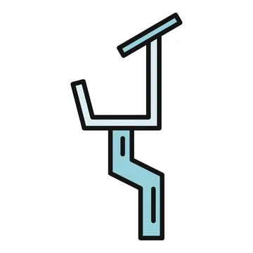 Rain gutter drainage system flat line icon Stock Illustration