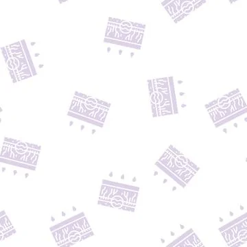 Rain gutter drainage system glyph seamless pattern Illustrazione stock