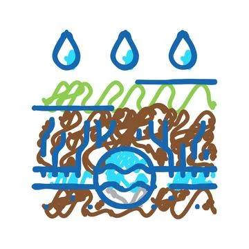 Rain gutter drainage system icon doodle illustration Illustrazione stock