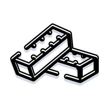 Rain gutter drainage system isometric linear illustration Illustrazione stock