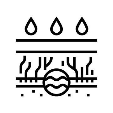 Rain gutter drainage system line icon vector illustration Illustrazione stock