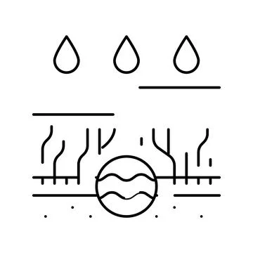 Rain gutter drainage system line icon vector illustration Illustrazione stock