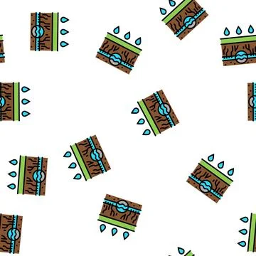 Rain gutter drainage system vector seamless pattern Illustrazione stock