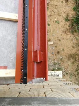 Rain gutter on the house under construction Fotos de archivo