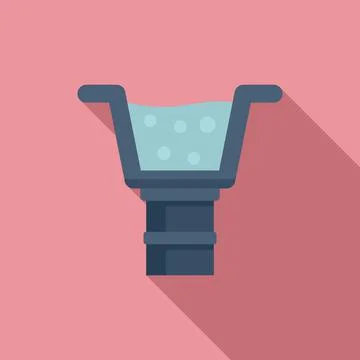 Rain gutter icon, flat style Illustrazione stock