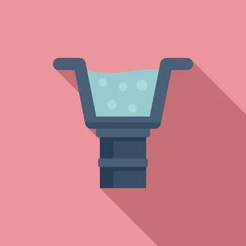Rain gutter icon, flat style Stock Illustration