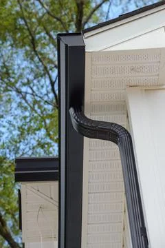 Rain gutter of roof Stock Photos