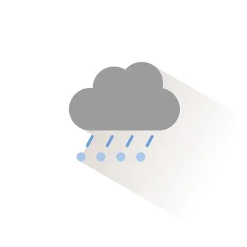Rain, hail and cloud. Isolated color icon. Weather vector illustration Stock Illustration