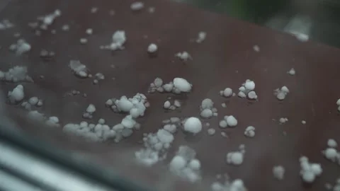 Rain hail. Close up. Slow mo Stock Footage 253624742