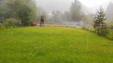 Rain with hailstones Stock Footage 111968067