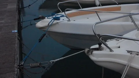 Rain in the harbor in the evening view from floating dock 4932 Stock Footage 108945497