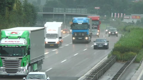 Rain on the highway Stock Footage 65767644