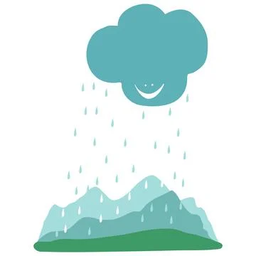 Rain on hills vector イラスト素材