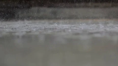 Rain hits ground Stock Footage 74907165