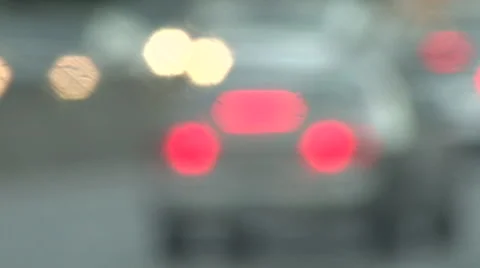 Rain Hitting Windshield Rack Focus Video stock 42128979