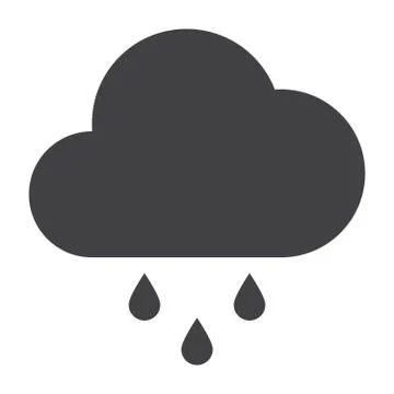 Rain Icon with Cloud Stock Illustration