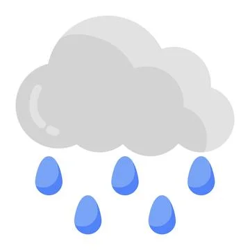 Rain icon in color fill. flat style. isolated on white background Stock Illustration