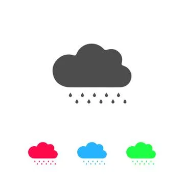 Rain icon flat Stock Illustration