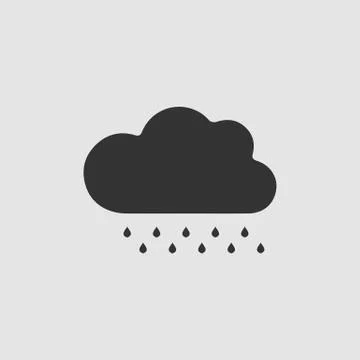 Rain icon flat Stock Illustration